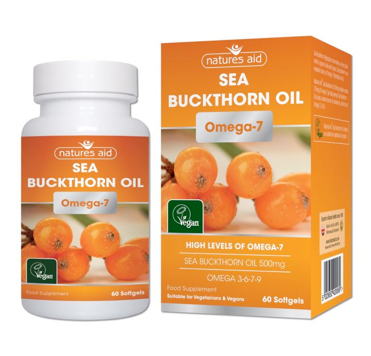 Natures Aid Omega 7 Sea Buckthorn Oil 60 Vgels